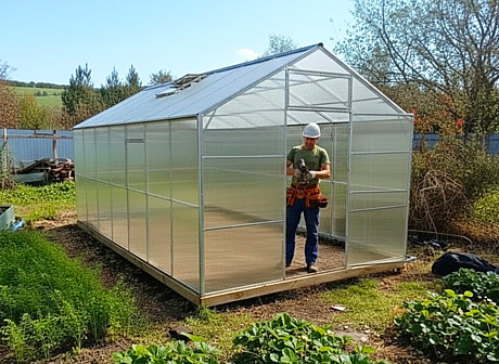 Теплица 3х4 формы домика (поликарбонат Практик 4 мм плотность 0,52)